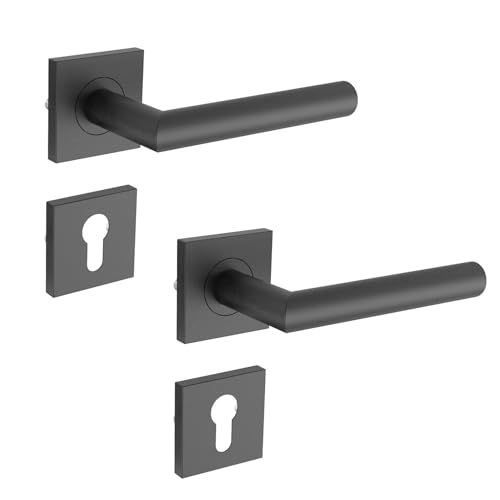 Poignées de porte noires avec cylindre profilé carré PZ... en promo à 14,82€ (-55%) sur Amazon FR
