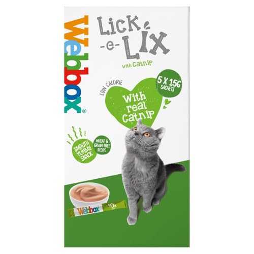 Webbox Lick-E-Lix Chicken & Catnip 5 x 15g - Animalerie Amazon Royaume-Uni à 1.70€