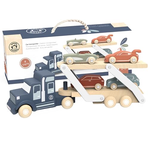 SPEEDY MONKEY Transporteur de Voiture en Bois - Remorque à... - Jouets & Jeux Amazon France à 23.26€