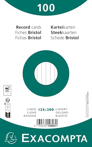 Exacompta - Ref. 10803X - Caja de 12 paquetes de 100 fichas... - Nouvelle promo Amazon à 13.26€