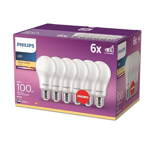 Philips Ampoules LED Classiques E27, Lot de 6 (100 W)... - Maison & Cuisine Amazon France à 14.49€