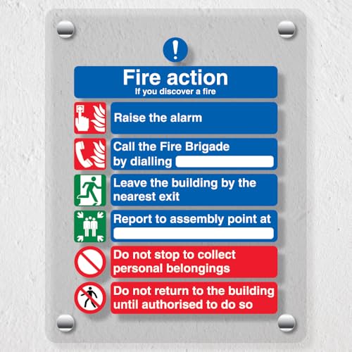 V Safety 6 Point Fire Action - If You Discover A Fire - 150... - Home & Kitchen Amazon UK à 3.46€