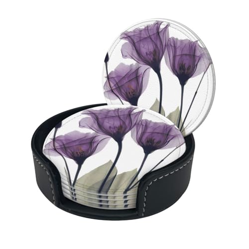 Purple Flowers Lavender Coasters For Drinks Set Of 6, Round... - Maison & Cuisine Amazon Royaume-Uni à 0.99€