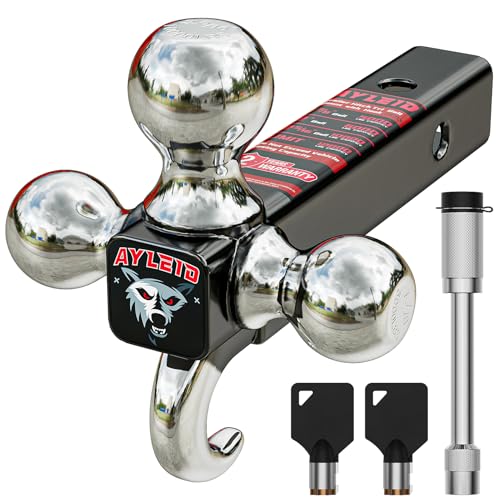 Ayleid Trailer Hitch Tri-Ball Mount with Hook & Pin Balls... - Sports & Fitness Amazon UK à 8.19€