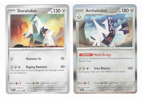 Archaludon 107/142 Lot de 2 cartes Stellar Crown Pokemon - Jouets & Jeux Amazon France à 15.22€