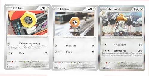 Melmetal 104/142 Lot de 3 cartes Stellar Crown Pokemon - Jeux Vidéo & Consoles en promo à 11.51€