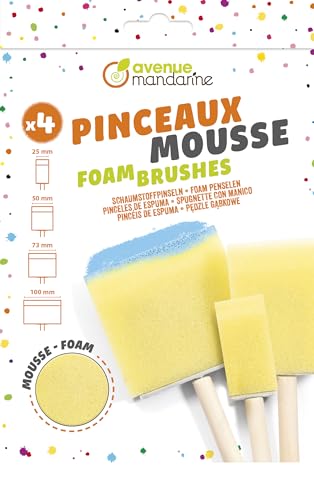 Avenue Mandarine CC069C - Set of 4 Foam Brushes (2.5-5 - 7... - Bricolage & Outils Amazon Royaume-Uni à 2.01€