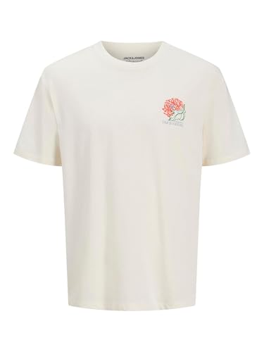 JACK & JONES Jorfloral Tee SS Crew Neck Ft Styd Pls, Egret... - Amazon Italy à 17.77€