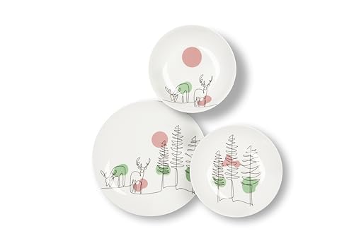 Excelsa Le Fil De Noel Tellerservice, 18-teilig, Porzellan... - Maison & Cuisine Amazon Allemagne à 21.44€