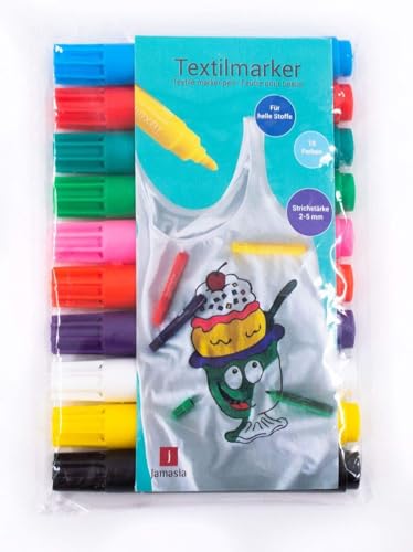 TerCasa 998702 Juego de 10 rotuladores textiles para pintar... - Jouets & Jeux en promo à 14.51€