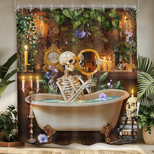 Mitpok Funny Skull Skeleton Shower Curtain 60Wx72H Gothic... - Jardin & Extérieur Amazon Royaume-Uni à 25.93€