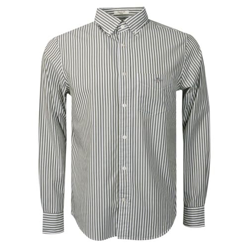 GANT Reg Classic Poplin Stripe - Camisa para Hombre, Musgo... - Mode & Vêtements Amazon Espagne à 16.56€