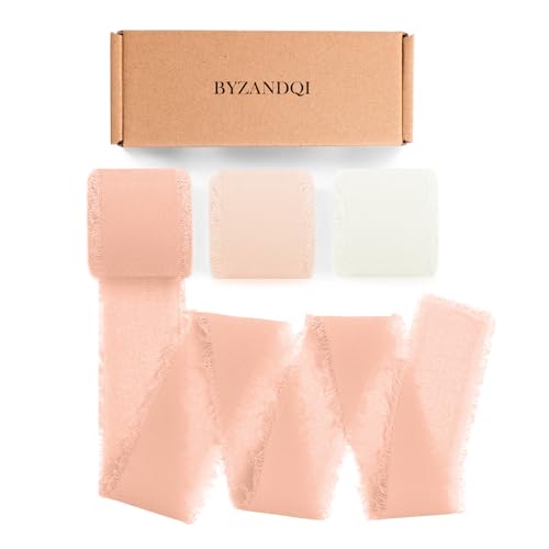 BYZANDQI Lot de 9 rouleaux de ruban en mousseline de soie... - Loisirs Créatifs en promo à 7.00€