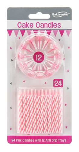Spiral Cake Candles Pink 24 Candles and 12 Holders - Maison & Cuisine Amazon Royaume-Uni à 0.99€