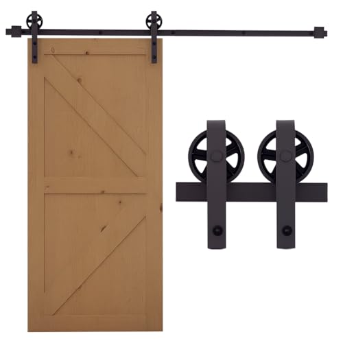 HOMCOM Schiebetürbeschlag Set 183 cm Komplett-Set mit... - Animalerie en promo à 36.90€