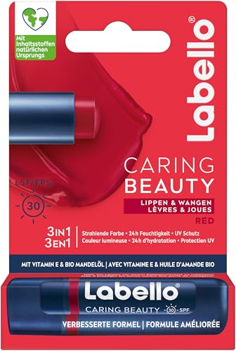 Labello Caring Beauty Red Baume à lèvres avec couleur et... en promo à 5,86€ (-43%) sur Amazon FR