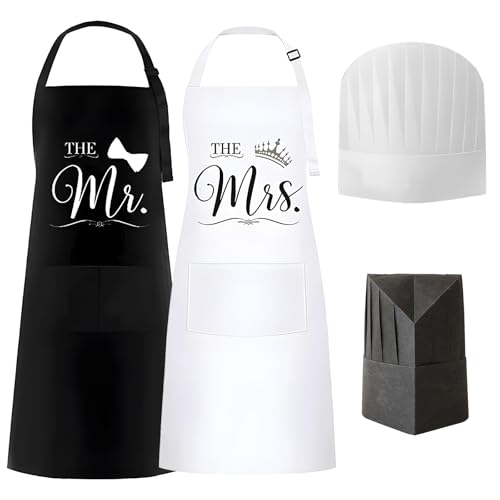 Snowtain 2 Pièces Mr. & Mrs. Tablier De Cuisine Familiale... - Maison & Cuisine Amazon France à 15.23€