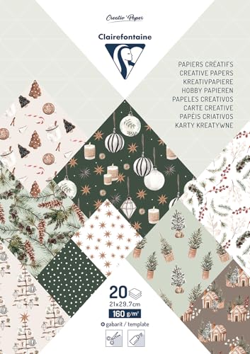 Clairefontaine 95548C Pad of 20 Cosy Christmas Printed... - Maison & Cuisine Amazon Royaume-Uni à 4.70€