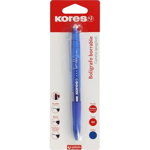 Kores Stylo à bille effaçable bleu BG5 - Encre gel - Pointe... - Maison & Cuisine Amazon France à 2.60€