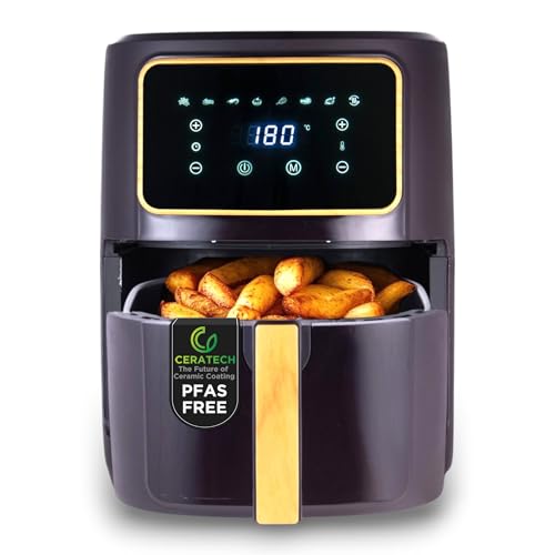 BERGNER CHARCOAL - PFAS-Freie Heißluftfritteuse 1800W 6.9L... - Maison & Cuisine Amazon Allemagne à 56.99€