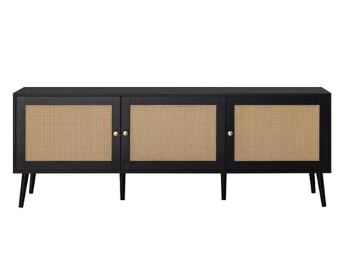 Bestmobilier - Goto - Meuble TV - Noir et cannage - 3... - High-Tech & Électronique Amazon France à 109.00€