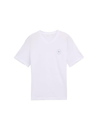 TOM TAILOR Maglietta da Uomo, 20000 - Bianco., M - Bon plan à 4.97€