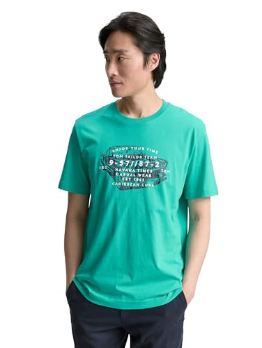 TOM TAILOR Maglietta da Uomo, 11137 - Peacock Green, S - Bon plan à 4.83€