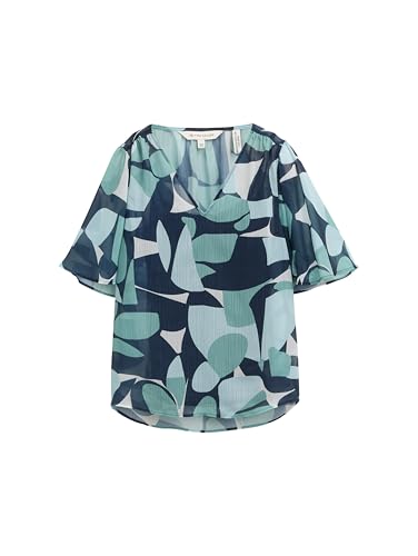 TOM TAILOR Blusa de Gasa para Mujer, 37800 - Green Dots and... - Jouets & Jeux en promo à 12.76€