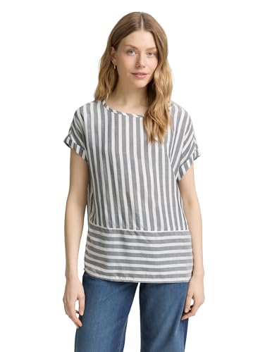 TOM TAILOR Camicetta Donna, 26940 - Striscia Verticale Blu... - Amazon Italy à 11.09€