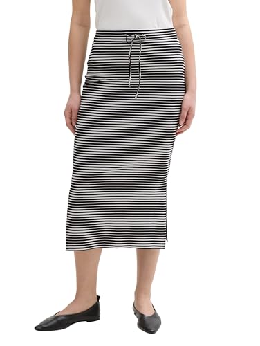 TOM TAILOR 1046451 Falda Midi, 38780-white Black Irregular... - Amazon Espagne à 15.27€