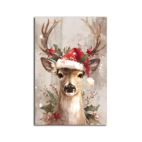 NTEUMM Christmas Wall Art, Printable Reindeer Still Life... - Maison & Cuisine en promo à 1.00€