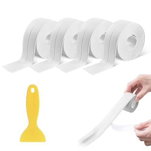 Joint Silicone Blanc Salle de Bain, 4 Pièces Joint Douche... - Maison & Cuisine en promo à 6.89€