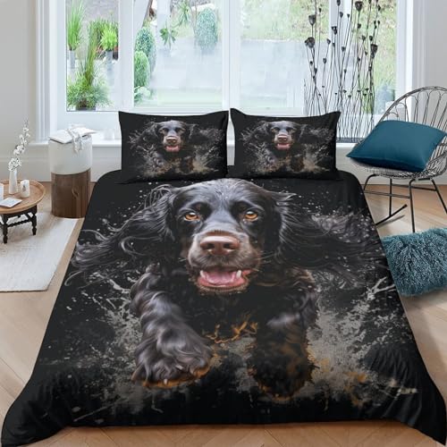 KOABERUVN 3D, Imprimé English Chien Le coqer Literie en... - Maison & Cuisine Amazon France à 27.65€