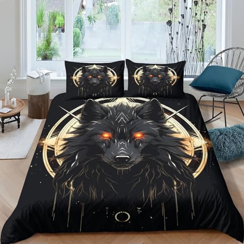 KOABERUVN 3D, Imprimé Le Loup Ensemble De Literie avec... - Maison & Cuisine Amazon France à 17.00€