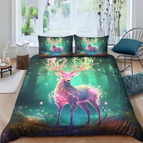 KOABERUVN Imprimé 3D Le cerf Parure De Lit Microfibre Super... - Maison & Cuisine Amazon France à 27.65€