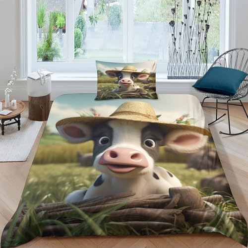 KOABERUVN Imprimé 3D Vaches laitières Parure De Lit... - Maison & Cuisine Amazon France à 23.80€