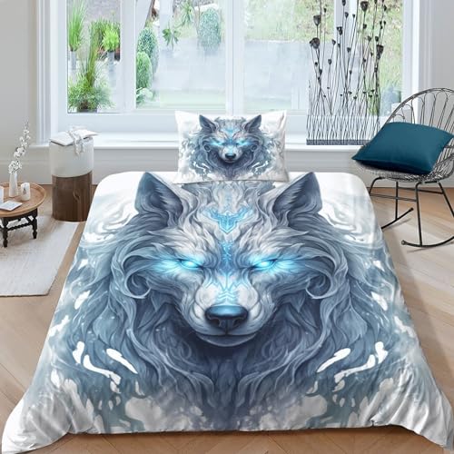 KOABERUVN Imprimé 3D Le Loup Parure De Lit Microfibre Super... - Maison & Cuisine Amazon France à 22.69€