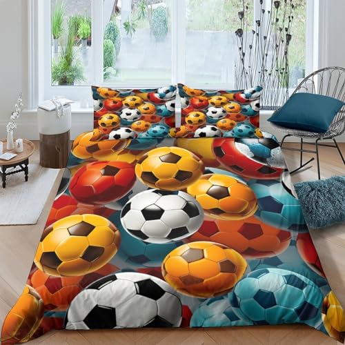 KOABERUVN Imprimé Football en 3D Parure De Lit Microfibre... - Sports & Fitness en promo à 17.00€