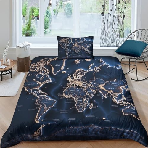 KOABERUVN 3D, Imprimé Carte Literie en Microfibre Super... en promo à 24,69€ (-81%) sur Amazon FR