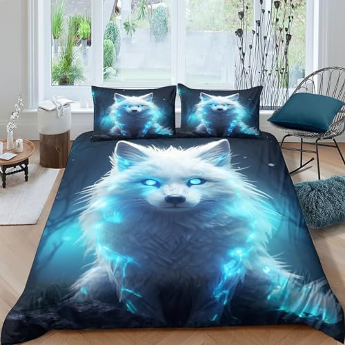 KOABERUVN 3D, Imprimé Le Renard Arctique Parure De Lit... - Maison & Cuisine Amazon France à 24.99€