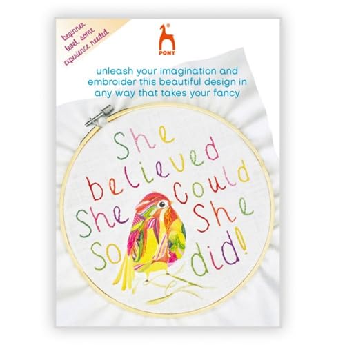 Pony Easy Stitch Embroidery Kit - She Believed - 1 Piece - Amazon Royaume-Uni à 4.31€