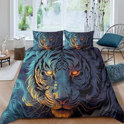 KOABERUVN 3D, Imprimé Le Tigre Parure De Lit Microfibre... - Maison & Cuisine en promo à 27.65€