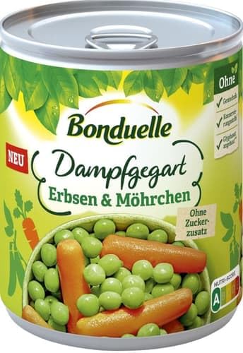 Bonduelle Erbsen & Möhrchen dampfgegart (0.43 l) - High-Tech & Électronique Amazon Allemagne à 1.99€