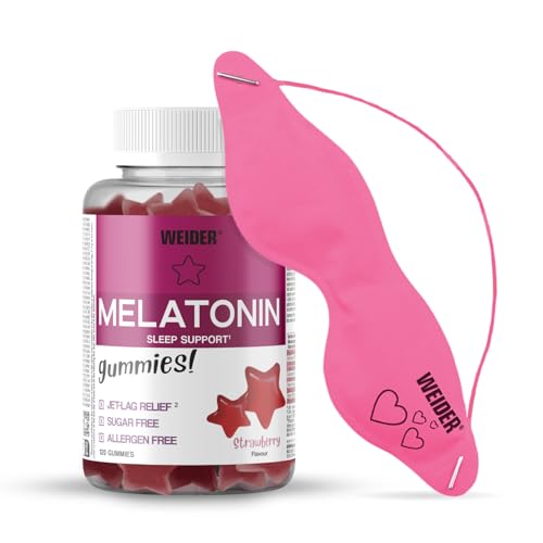 Weider Pack Melatonin 120 Gummies Goût Fraise + Masque... - Beauté & Parfums Amazon France à 11.70€