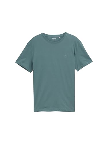 TOM TAILOR Maglietta da Uomo, 30105 - Deep Bluish Green, XS - Nouvelle promo Amazon à 7.18€