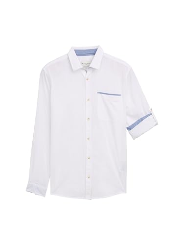 TOM TAILOR Camicia da Uomo, 20000 - Bianco., S - Mode & Vêtements en promo à 14.31€