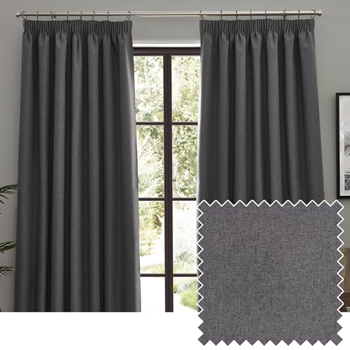 furn. Dawn Textured Blackout Pencil Pleat Curtains –... - Home & Kitchen Amazon UK à 36.00€