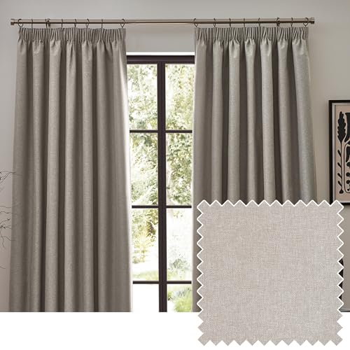 furn. Dawn Textured Blackout Pencil Pleat Curtains –... - Maison & Cuisine Amazon Royaume-Uni à 36.00€