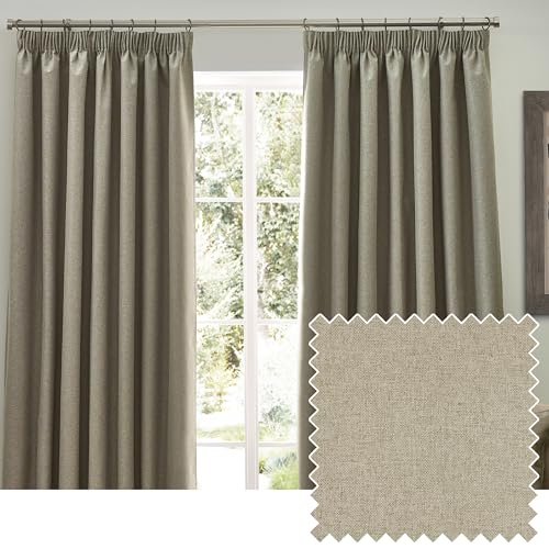 furn. Dawn Textured Blackout Pencil Pleat Curtains –... - Home & Kitchen Amazon UK à 30.00€