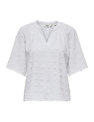 ONLY Onlivana Life 34 Dobby WVN CS Haut à col en V, Blanc... en promo à 11,89€ (-55%) sur Amazon FR